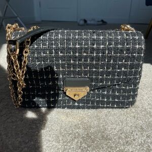 MICHAEL KORS Black and Gold SoHo cross body
